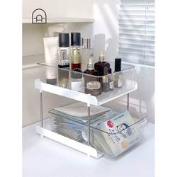Acrylic Desktop Cosmetics Storage Box Shelf Bathroom Double-Layer Drawer Vanity Organizer