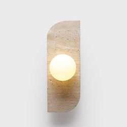 Retro wabi-sabi style long yellow cave stone wall lamp creative staircase bedroom bedside aisle staircase wall lamp