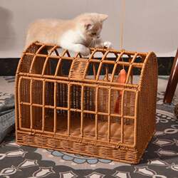 Pet Travel Crate for Cats, Portable Carrier for Outings, Car-Mounted Hamster Cage, Cat Cage, Dog Cage for Small to Medium-Sized Dogs, Airline-Approved