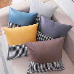 Houndstooth Pattern Tech Fabric Pillow Cover Ins Style Nordic Bedside Soft Cushion Lumbar Pillow Backrest Cover Sofa Throw Pillow