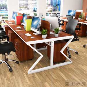 
Staff desk four-seater computer table office furniture conference table deck combination office desk chair desk panel type