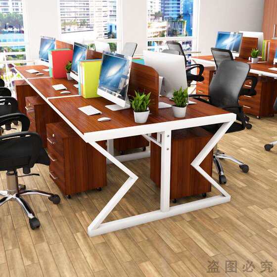 
Staff desk four-seater computer table office furniture conference table deck combination office desk chair desk panel type