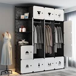 Simple Wardrobe Modern Simple Economical Plastic Resin Storage Cabinet Adult Bedroom Wardrobe Assembly Corner Cabinet