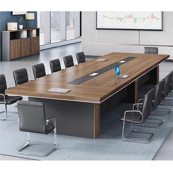 
Simple modern large conference room conference table reception combination desk furniture rectangular 10-person negotiation long table