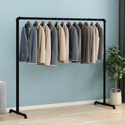 Floor-Standing Black Painted Clothes Drying Rack, Simple Indoor Household Bedroom Balcony Clothes Hanger
