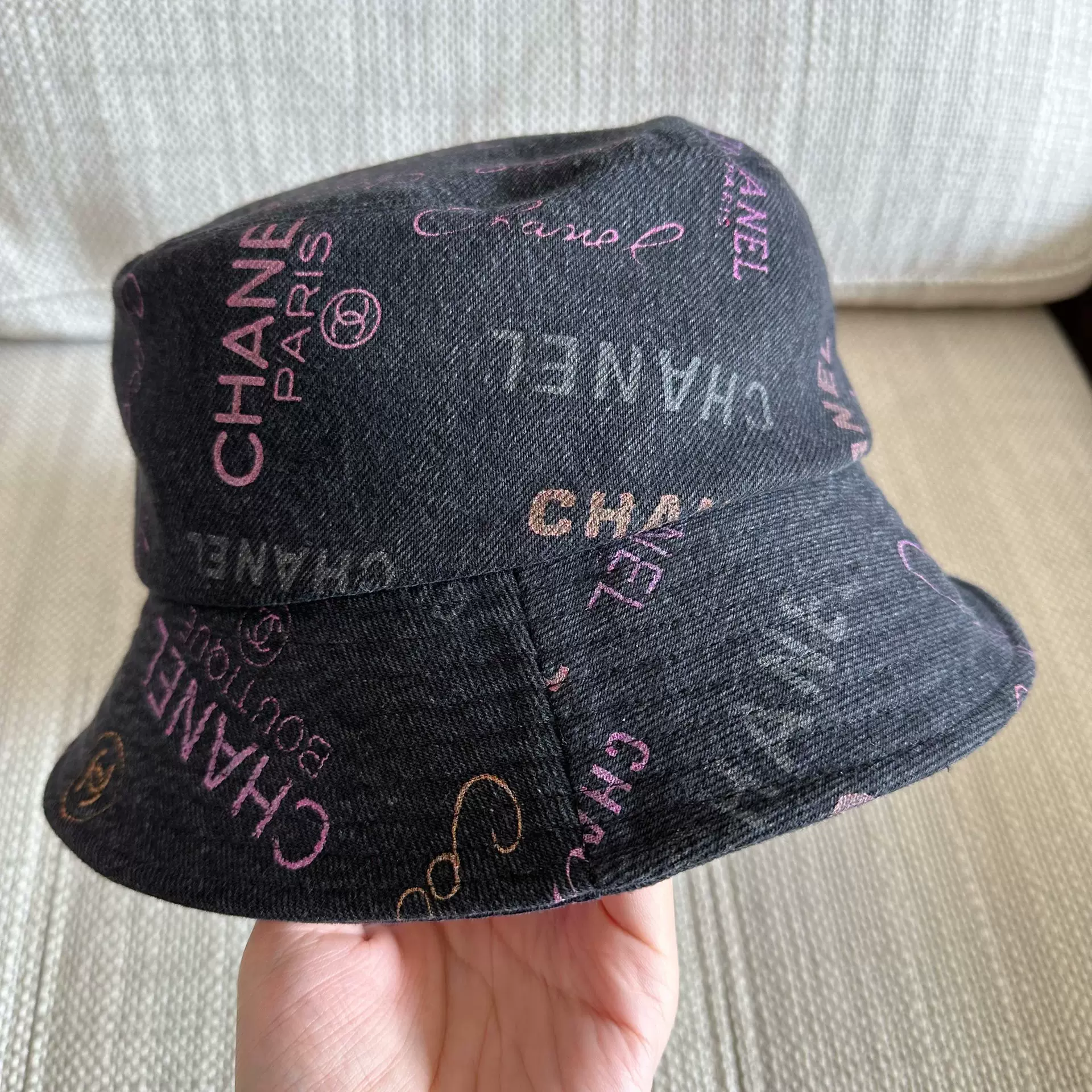 Chanel 香奈兒22p 塗鴉牛仔漁夫帽M碼-Taobao