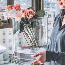 Wide-Mouth Glass Vase, Transparent Hydroponic, Large Diameter, Extra Large, Wide-Open, Flower Awakening Bucket, Extra Large Size