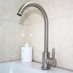 304 Stainless Steel Kitchen Faucet, Hot and Cold Rotating Sink Basin, Stainless Steel Faucet