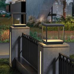 Solar outdoor pillar lamp waterproof modern minimalist villa courtyard landscape lamp outdoor perimeter wall lamp door post lamp