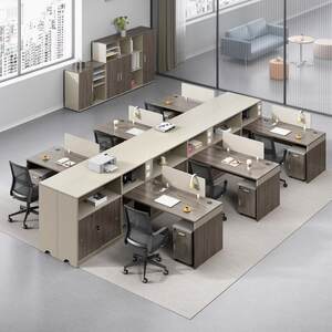 
Financial desk staff desk and chair combination simple modern 4/6 person screen card space office complete set of furniture