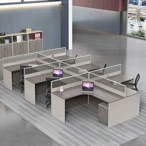 
Employee desk and chair combination 2-person simple modern office screen table 4-person multi-station office furniture