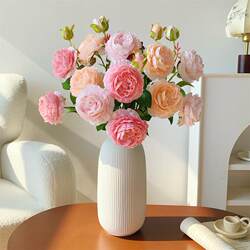 High-end artificial rose plastic roses, fake dried flowers, bouquets, living room materials, table decorations, artificial flowers, flower arrangements