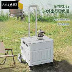 Shopping Cart with Wheels for Home Use, Portable Foldable Trolley Box, Large Capacity Storage Box, Delivery and Parcel Pickup Tool