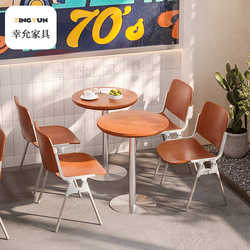 Internet celebrity cafe table and chair combination industrial style dessert milk tea shop chair western restaurant light food shop dining chair commercial