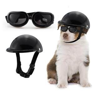 Pet hard hat helmet cat dog headdress pet motorcycle hat headdress pet toy hat sunglasses helmet cover
