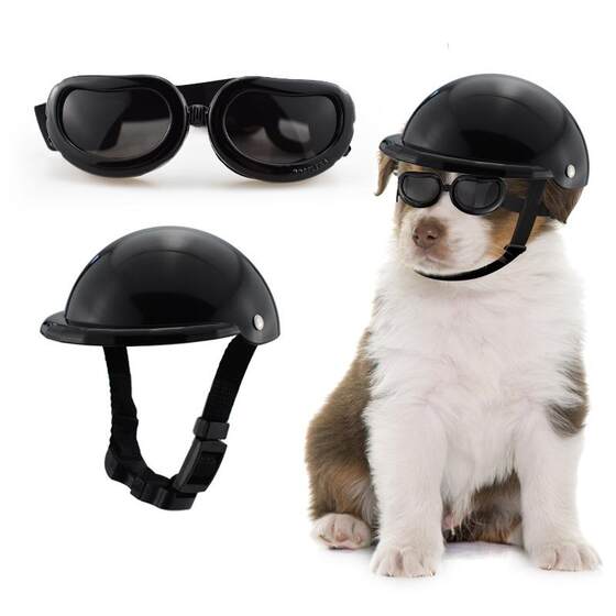 Pet hard hat helmet cat dog headdress pet motorcycle hat headdress pet toy hat sunglasses helmet cover
