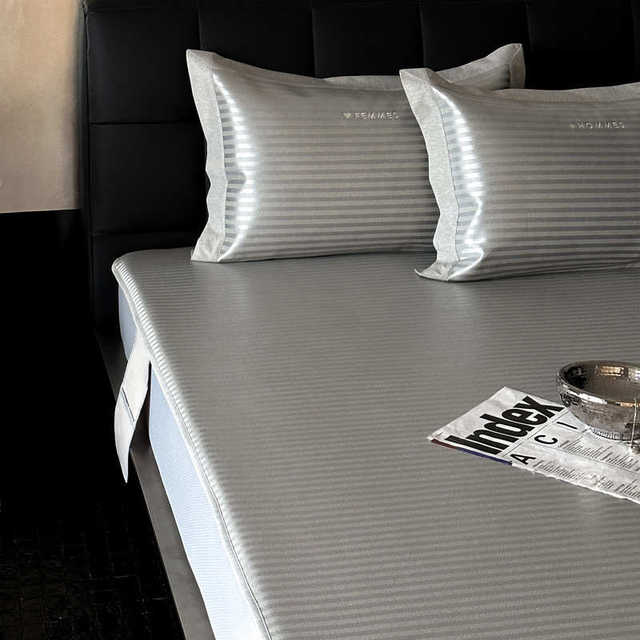 Simple style Class A mother-and-baby grade ice silk rattan mat three-piece set, summer cooling air-conditioned soft mat and fitted sheet machine washable