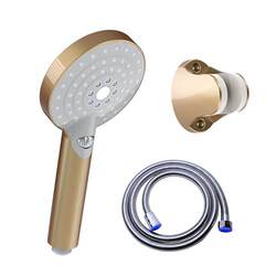 Handheld Golden Shower Head with Three Levels of Water Saving, Shower Head with Pressurized Shower Head