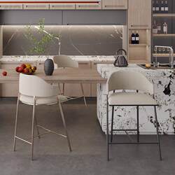 Bar Chair with Simple Backrest, High Stool, Creative Single Chair, Island Bar Chair, Bar Counter Stool, Modern Light Luxury High Stool