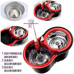 Mop with Self-Wringing, Rotating, Hands-Free Washing, Thickened, Wheeled, Dual-Drive, Lazy Bucket, Spin-Dry Mop Bucket for Home Use