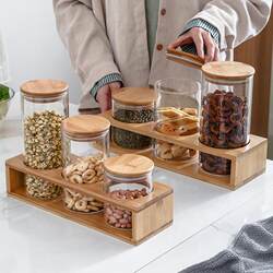 Glass Bottle Sealed Jar with Lid for Kitchen Use, Large Transparent Tea Canister, Food and Grain Storage Box, Storage Jar