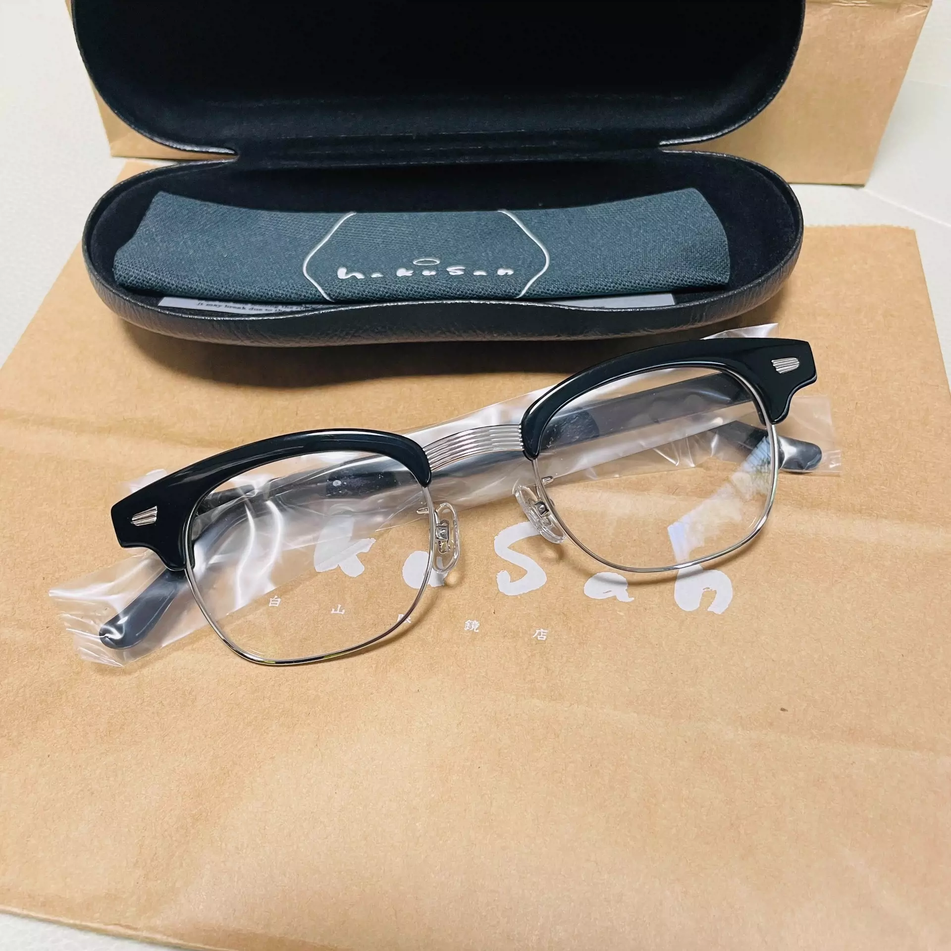 白山眼镜Lindy Brow 中金眼镜架板材加钛金Ha-Taobao