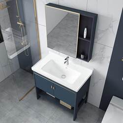 Floor-Standing Washbasin in Space Aluminum for Small Apartments, Integrated Washbasin for Balcony, Bathroom Vanity, and Bathroom Cabinet Set