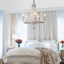 White old creative personality American crystal lamp living room chandelier restaurant bedroom villa retro iron lamps