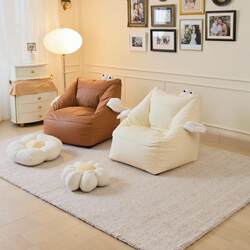 Small Comfortable Floor Sofa, Balcony Lounge Bean Bag Sofa with Backrest, Bedroom Single Leisure Tatami