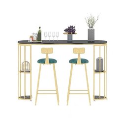 Milk tea shop table and chair combination cafe simple internet celebrity shop fresh Nordic small bar table high table chair in