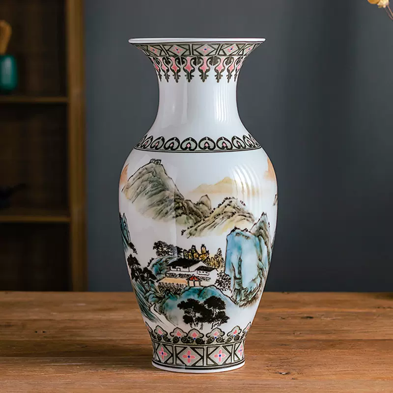 罕见老瓷收藏花瓶60-70年代陈列瓷洪江大球泥纯手绘摆件古董真品-Taobao 