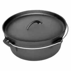 Cast Iron Outdoor Camping Cooking Pot Saucepan Oven with Frying Pan Lid Dutch Oven Camping Cookware