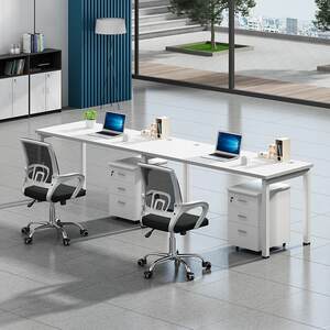 Staff office desk and chair combination 2/4/6 staff positions simple modern computer desk single person steel frame table furniture