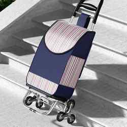 Portable Shopping Stair-Climbing Cart, Small Pull Cart for Home Use, Foldable Lightweight Hand-Pulled Trolley, Elderly Push Cart