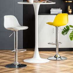 Modern Minimalist Bar Stool, Adjustable High Stool, Cashier Front Desk Reception Chair, Coffee Bar Chair with Backrest, Home Chair