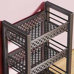 Stainless steel kitchen rack floor-standing multi-layer household trolley vegetable basket storage rack pots and utensils