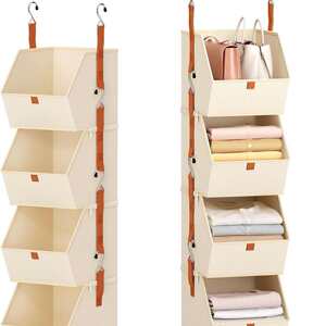 
Wardrobe storage box, multi-compartment storage rack, multi-layer, installation-free classification, space-saving, foldable storage hanging bag