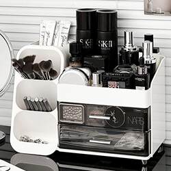 Cosmetics Storage Box Dust-Proof Large-Capacity Makeup Table Desktop Makeup Brush Lipstick Storage Rack Skin Care Product Storage Box