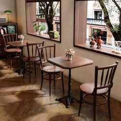American retro cafe solid wood table and chair combination Internet celebrity Western restaurant restaurant commercial dining table milk tea shop chair