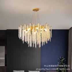 American light luxury crystal chandelier, restaurant lamp, high-end villa living room, bedroom, creative artist branch chandelier