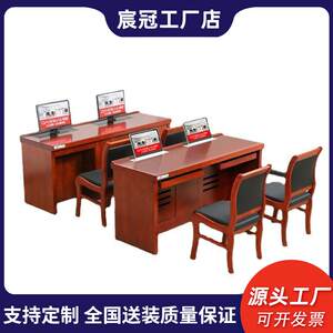 Office Furniture Desk Multimedia Room Intelligent Conference Training Table Auto Lift the Computer Table Double Pack