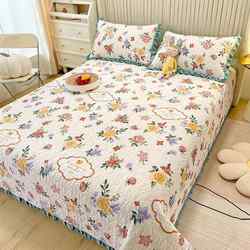 Winter Milk Velvet Bed Cover Single Piece Tatami Bed Sheet Thickened Flannel Non-Slip Quilt Three-Piece Set Fleece-Lined Kang Cover