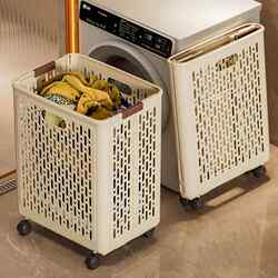Foldable Dirty Laundry Basket, Stylish and Large-Capacity Home Laundry Hamper, Bathroom Clothes Storage Solution