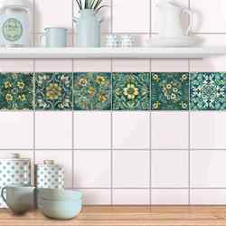 10 Pieces of European Tile Self-Adhesive Wall Stickers Crystal Thickeneded Tile Stickers Waterproof and Oil-Proof Kitchen Wall Decoration Wallpaper