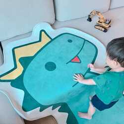 INS cute cartoon little dinosaur round carpet children's room computer chair desk bedside hanging basket small tent floor mat