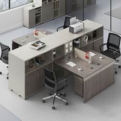 Office Furniture Staff Desk and Chair Combination Single Four Staff Station Screen Deck Modern Computer Desk Table