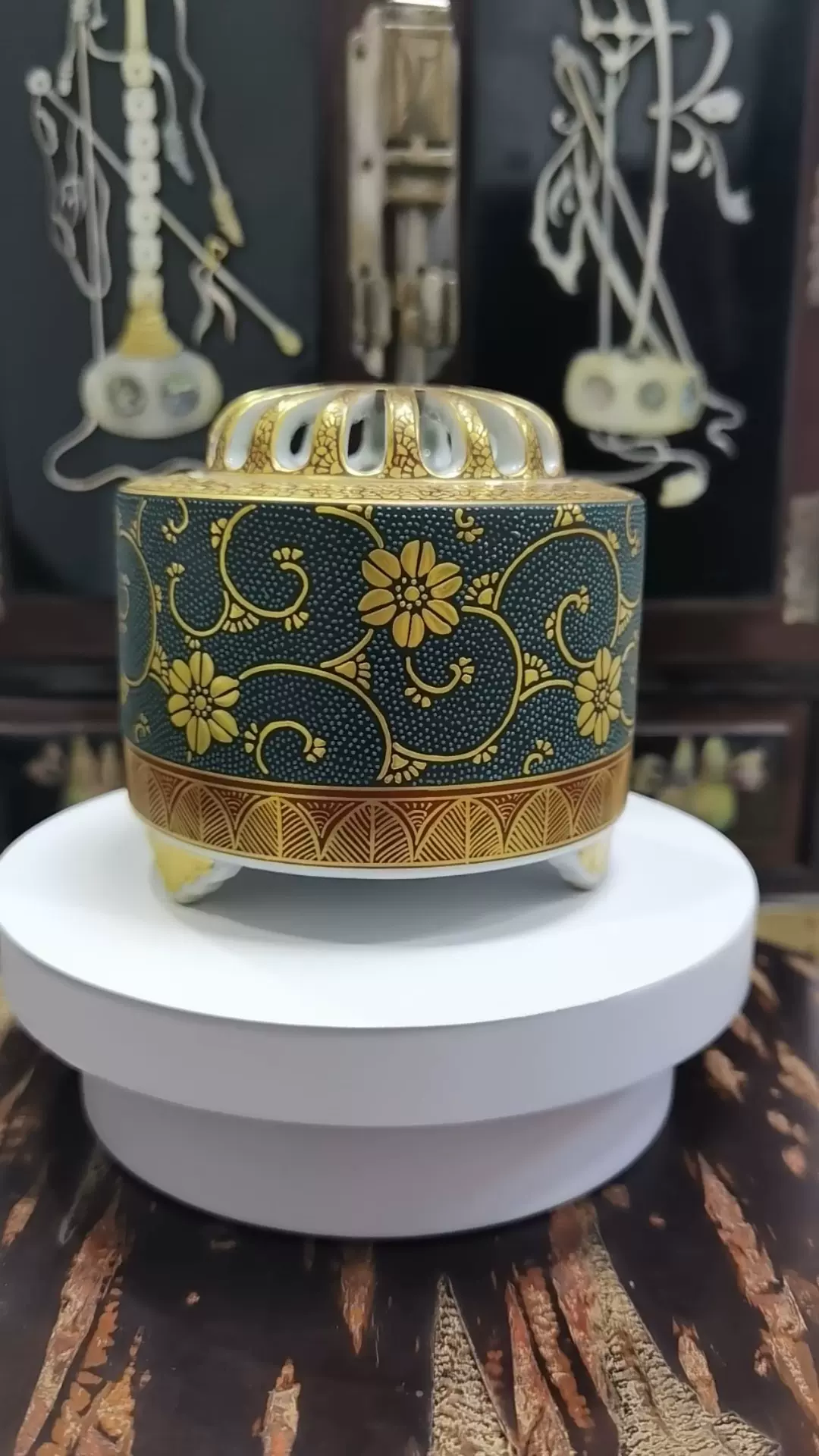 幸 特別展】秀逸作◇九谷 林伊平造 青粒 酒盃 共箱◇