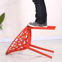 Modern simple plastic chair Nordic office back chair home creative dining table and chair cafe leisure hollow chair