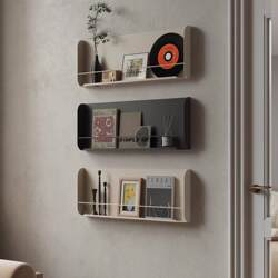 Iron Metal Minimalist Wall Magazine Rack Wall-Mounted Storage Rack Picture Book Rack Vinyl Record Display Rack Book