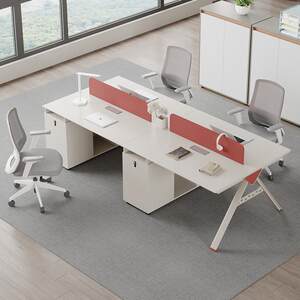 
Staff desk simple modern four-person employee computer desk workstation screen office furniture table and chair combination